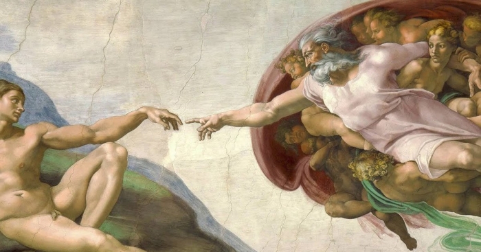Микеланджело буонарроти сотворение адама
