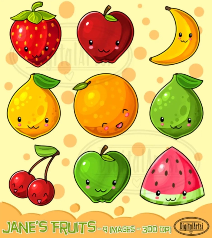 Рисунки для срисовки фрукты