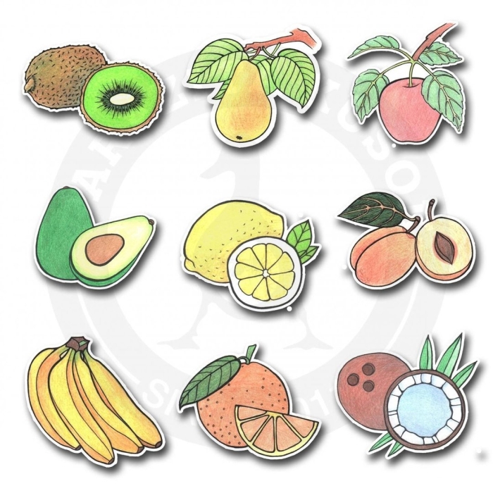 Наклейки фрукты