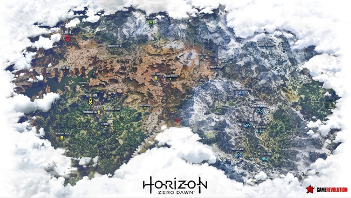 Карта horizon zero dawn