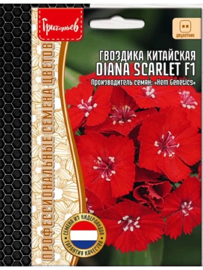 Гвоздика китайская диана ред центред вайт