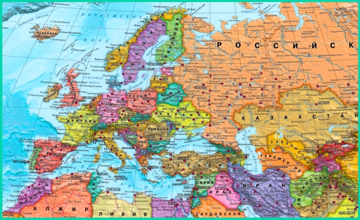 Карта европы политическая крупная
