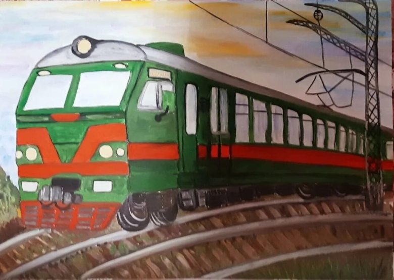 Электропоезд рисунок