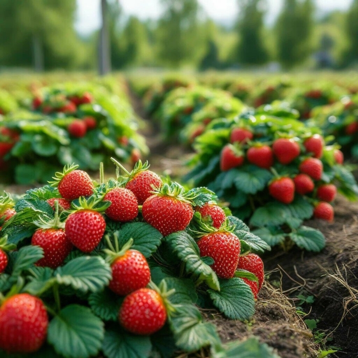 Земляника на грядке