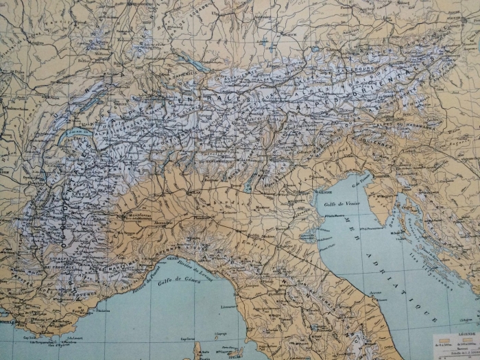 Горы альпы на физической карте евразии