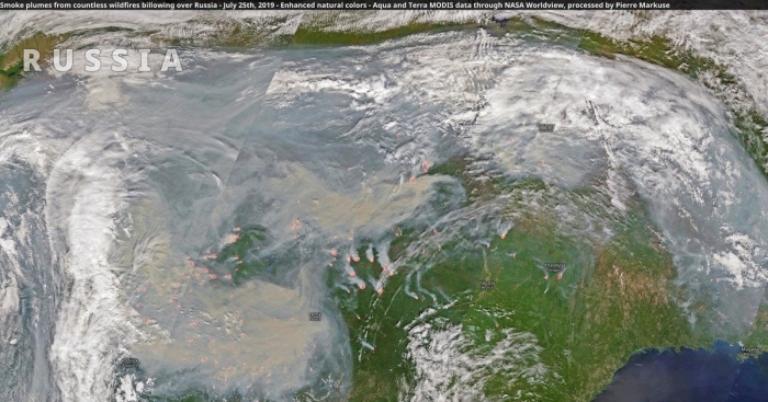 Снимки пожаров из космоса