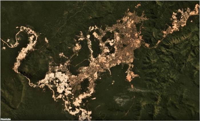 Вырубка амазонских лесов из космоса