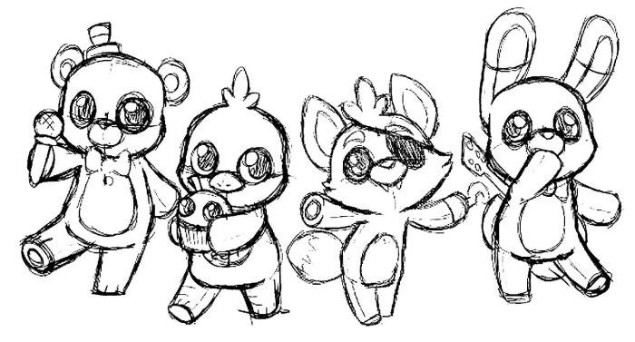 Аниматроники фнаф раскраска