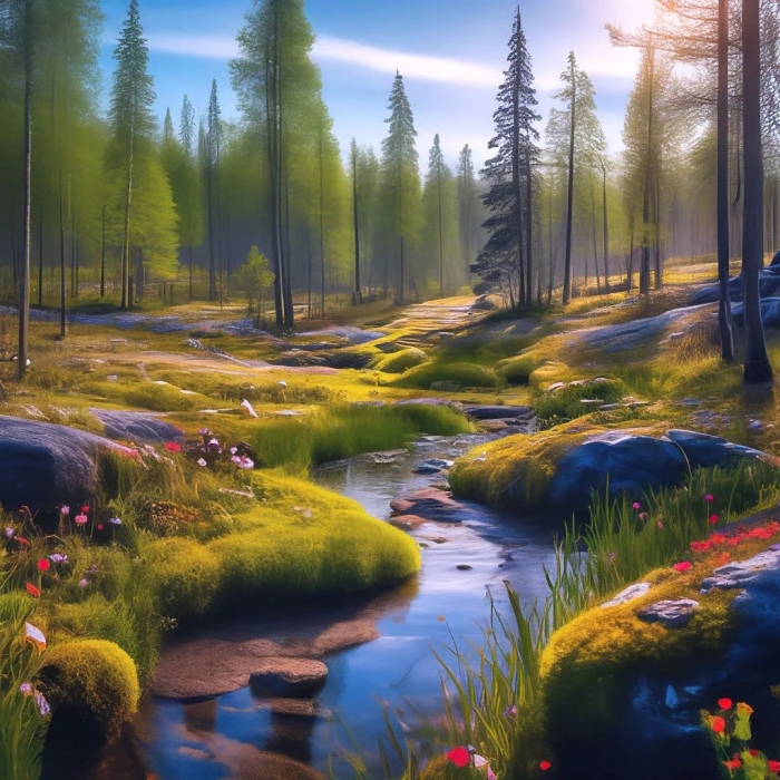 Лес картина