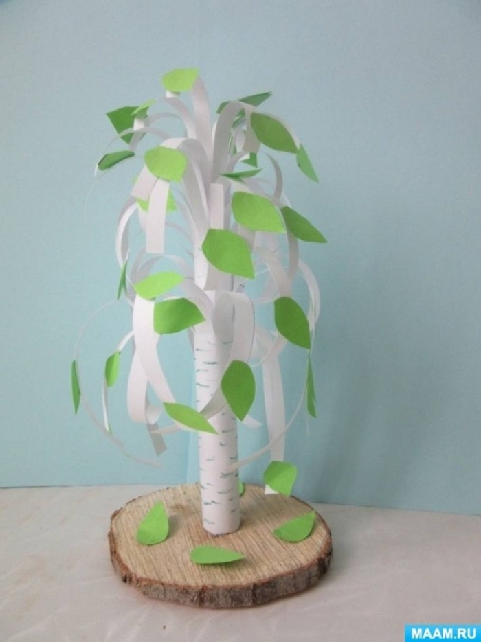 Берёза из бумаги объёмная