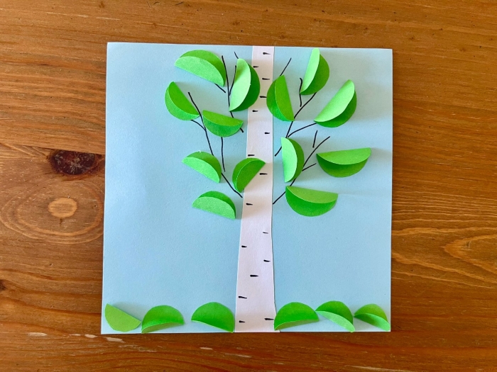 Береза из бумаги