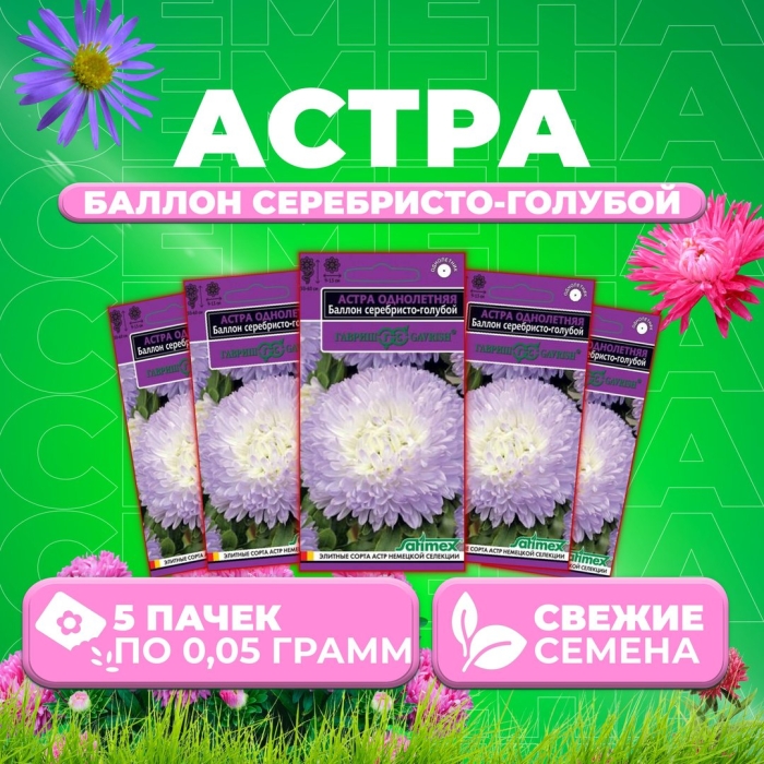 Астра баллон серебристо голубой